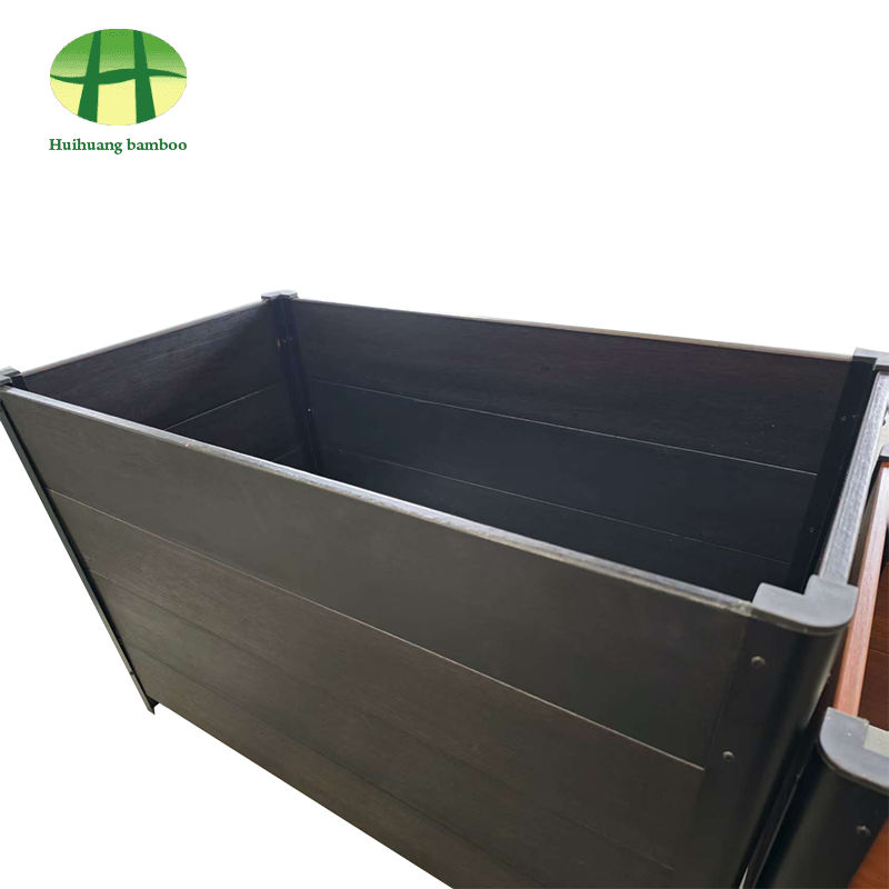 جعبه کاشت چوب کامپوزیت کاشت بامبو مقاوم در برابر آب و هوا در فضای باز
